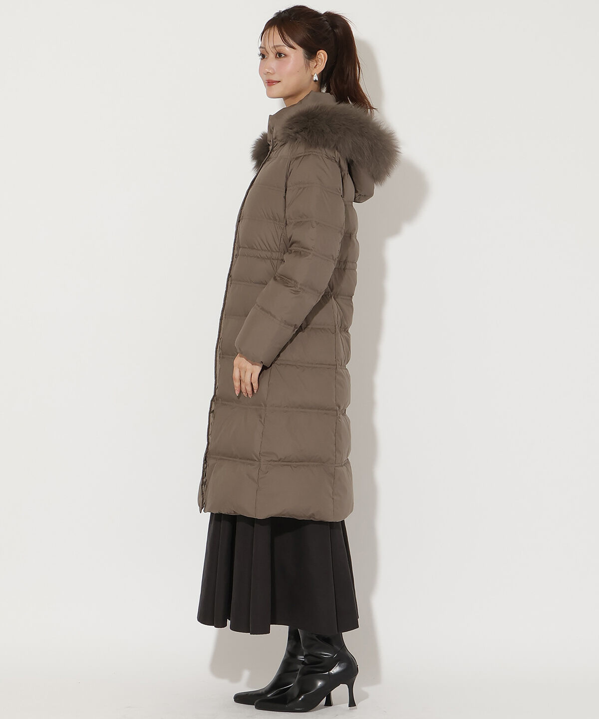 アンドクチュール「FOXファー付きプレミアムミドルロングダウン」|ダウン|