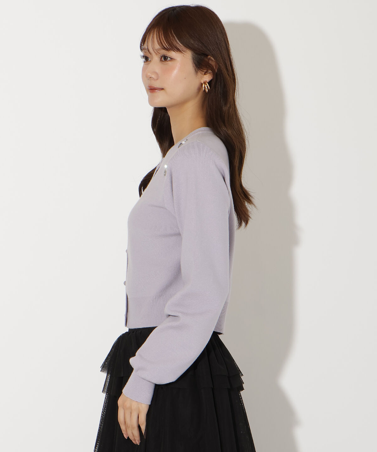 アンドクチュール「ビジュー&times;パールニットカーディガン」|カーディガン|