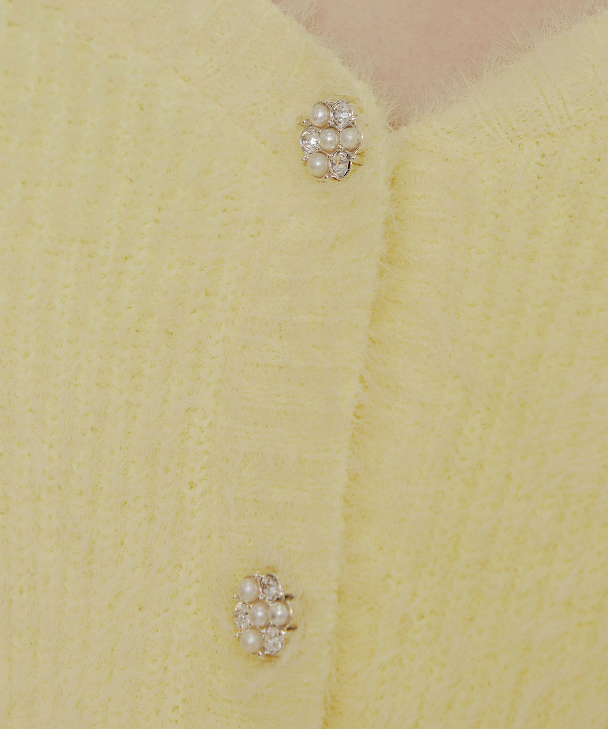 REDYAZEL「フェザーヤーンビジューボタンカーディガン」|カーディガン|