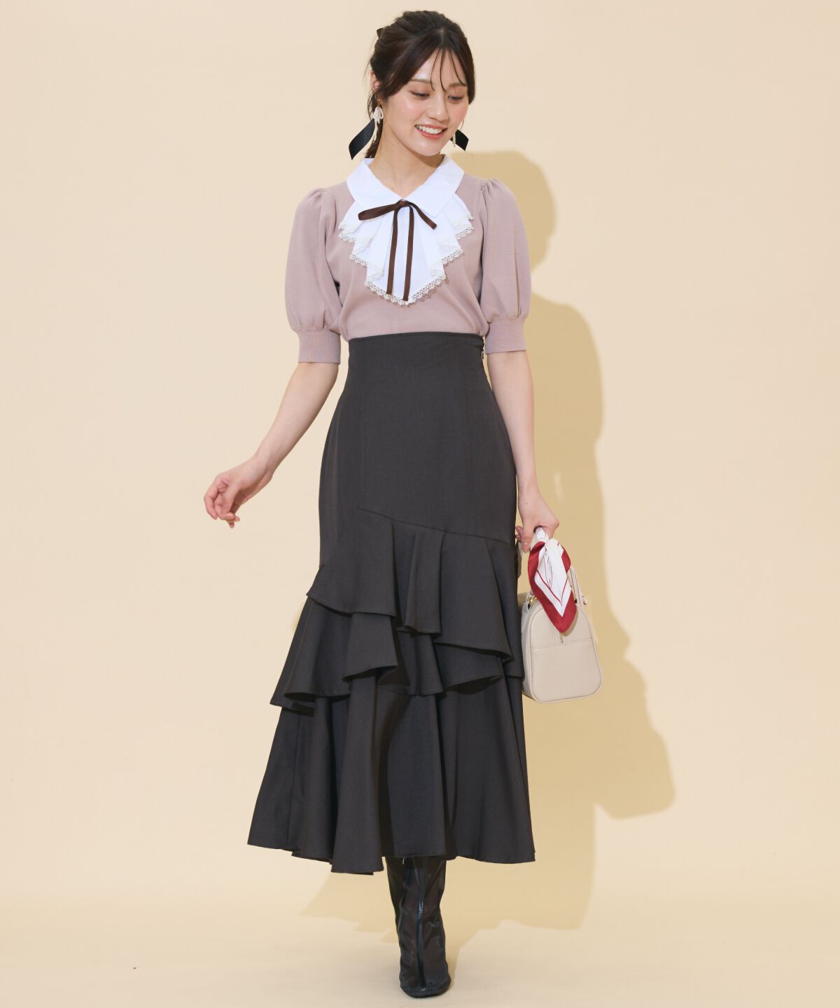 WILLSELECTION「アシメレイヤードハイウエストスカート」|フレア|