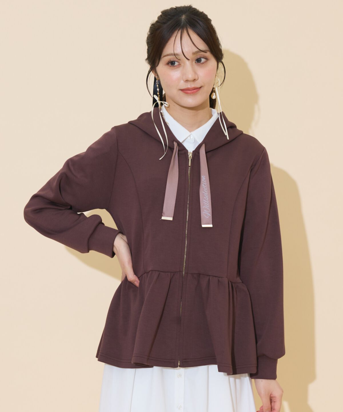 WILLSELECTION「ペプラムパーカー」|パーカー|ﾀﾞｰｸﾌﾞﾗｳﾝ