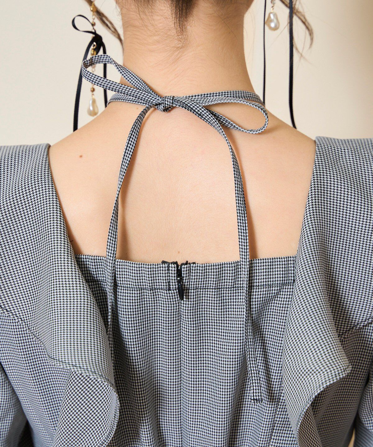 WILLSELECTION「ネックリボンギャザー切り替えワンピース」|ワンピース|