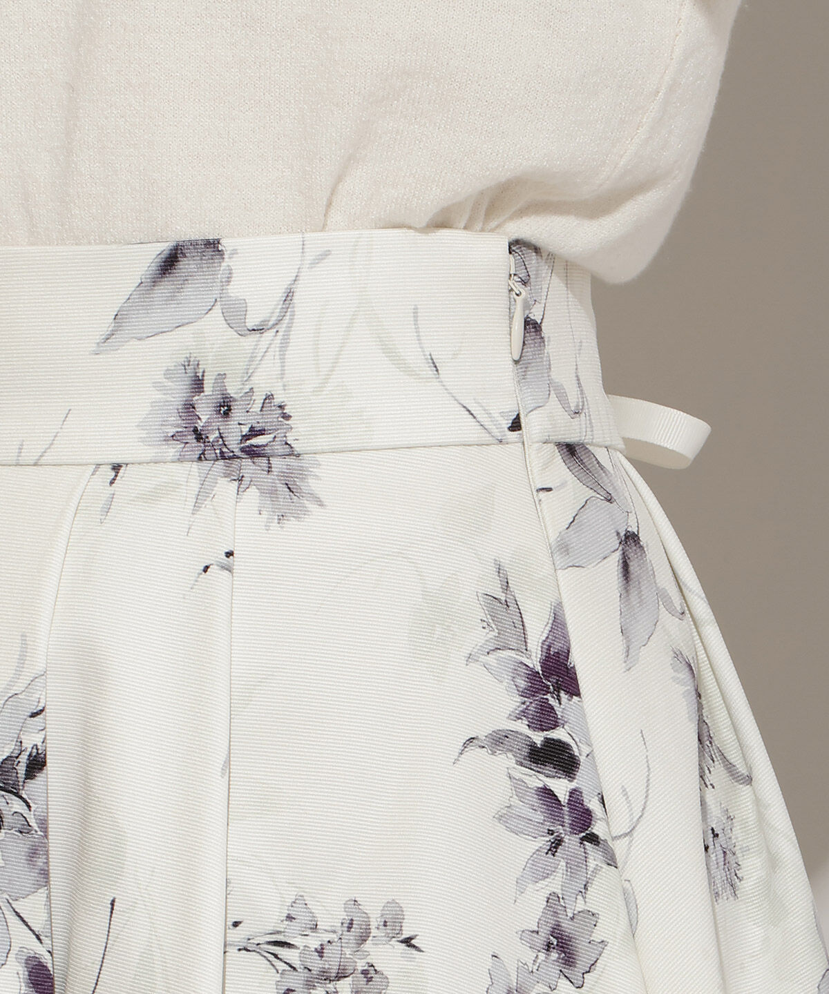 WILLSELECTION「フラワープリントボリュームタックスカート」|フレア|