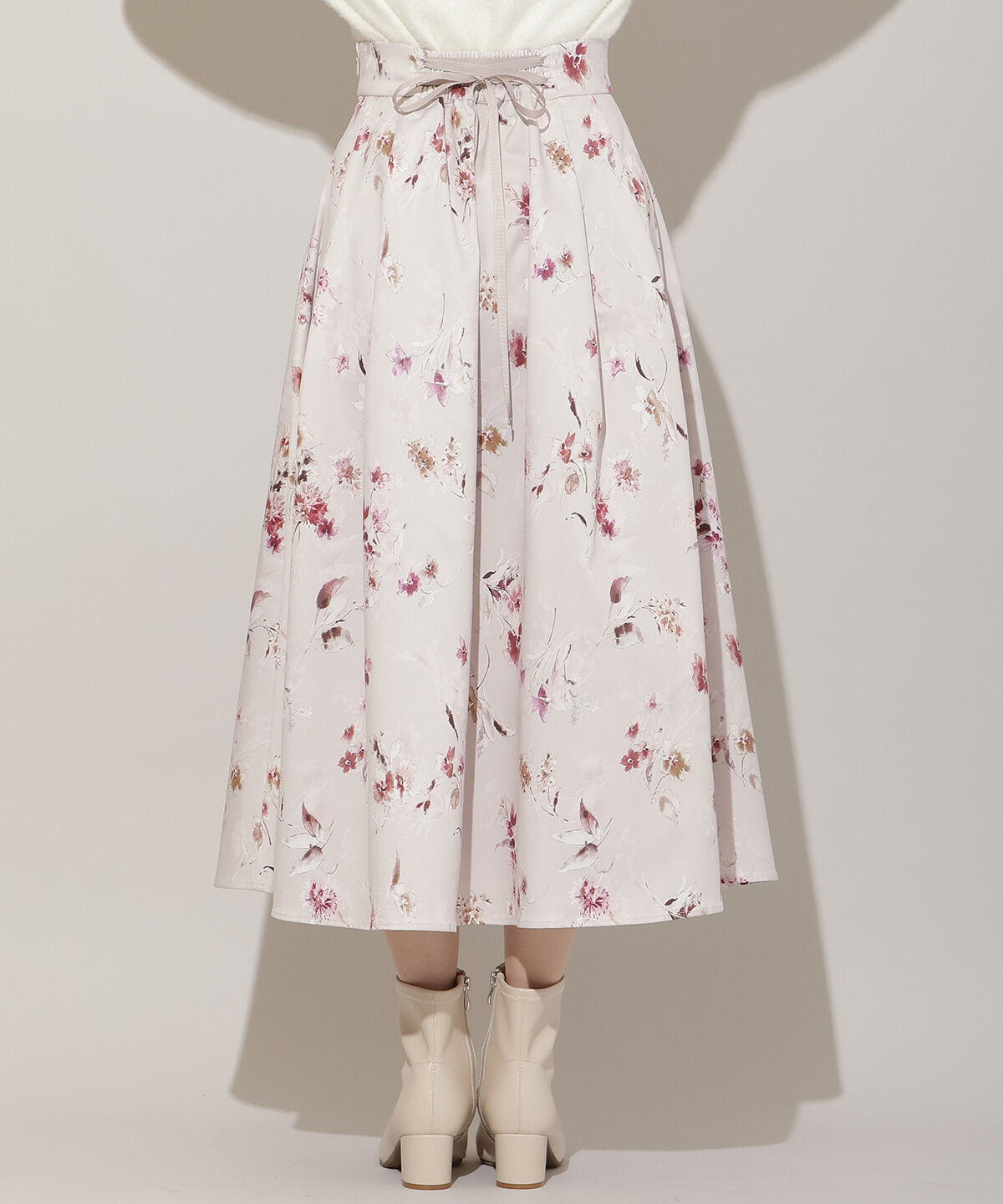 WILLSELECTION「フラワープリントボリュームタックスカート」|フレア|