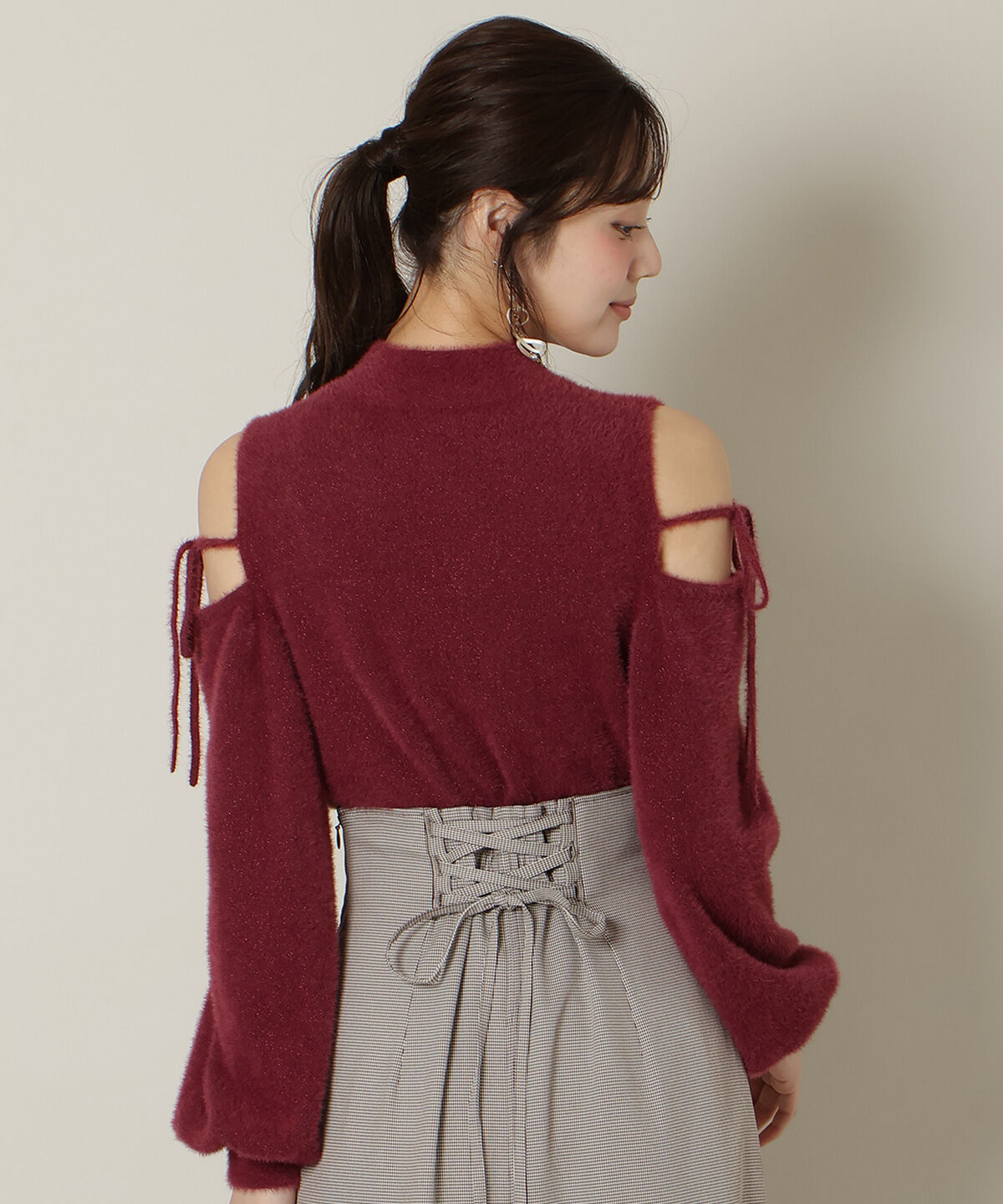 WILLSELECTION「パールビジューフェザーニットトップス」|ニット・セーター|