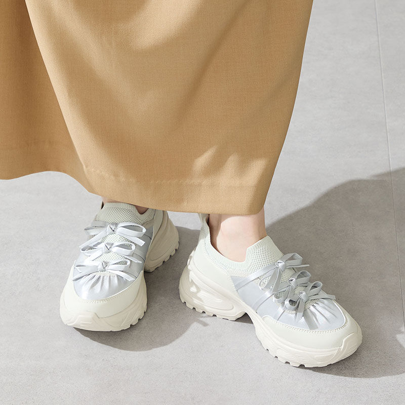 ORiental TRaffic「リボン ディテール ニット スニーカー /OT3787」|スニーカー|GREY