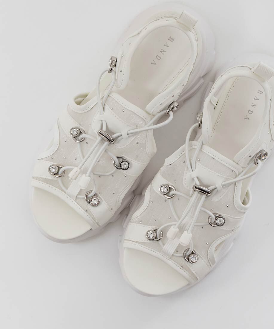  「ビジューパーツシアースポーツサンダル」|サンダル|