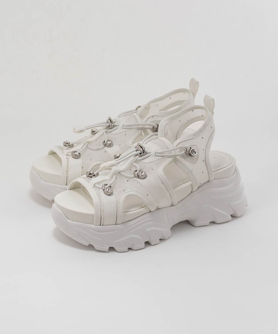  「ビジューパーツシアースポーツサンダル」|サンダル|