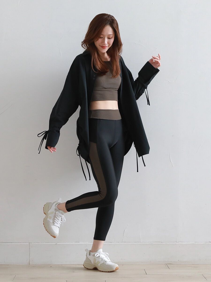 ALBOVE「リブ素材アクセントデザインレギンス」|スポーツ|