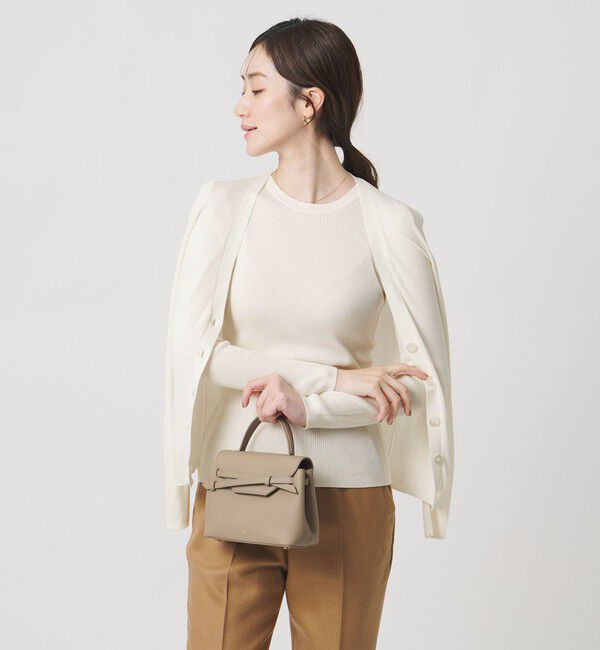 UNITED ARROWS「シルクリブ Vネック カーディガン」|カーディガン|WHITE