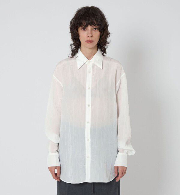 ASTRAET「＜ASTRAET＞ストライプ シアー レギュラーカラーシャツ UNISEX」|シャツ・ブラウス|