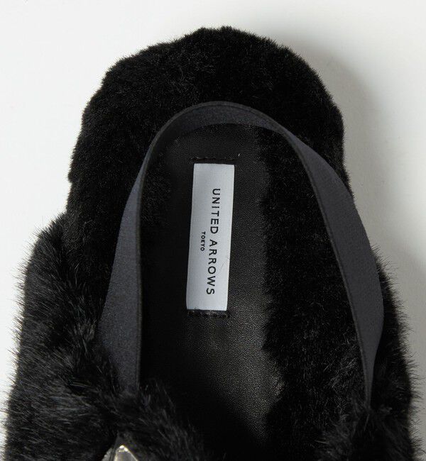 UNITED ARROWS「フェイクファークロス ビジュー サンダル」|サンダル|