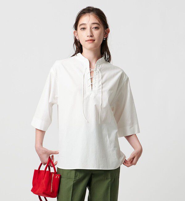 UNITED ARROWS「レースアップ ブラウス」|シャツ・ブラウス|