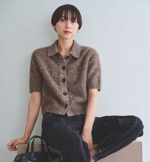 UNITED ARROWS「フォックスカシミヤ ショートスリーブ ポロニット」|ニット・セーター|