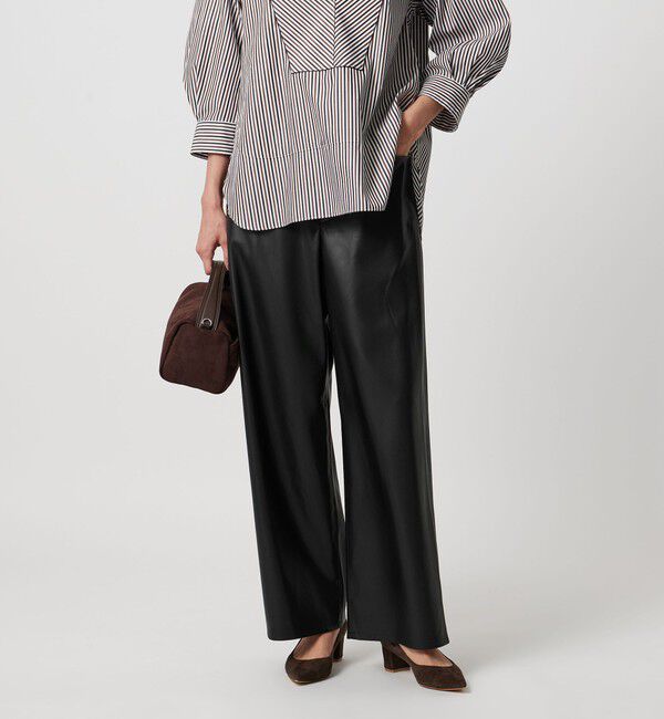 UNITED ARROWS「レザーライク ストレート パンツ ウォッシャブル」|チノ|