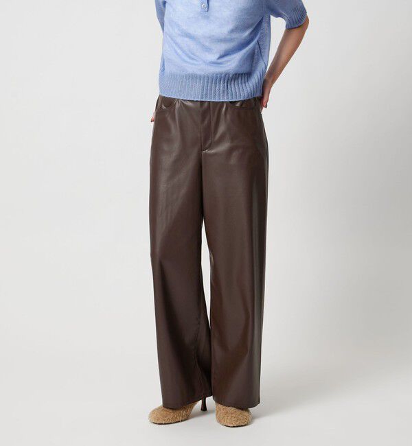 UNITED ARROWS「レザーライク ストレート パンツ ウォッシャブル」|チノ|