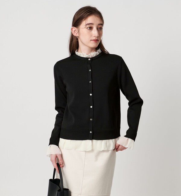 UNITED ARROWS「4WAY シフォン カーディガン ‐ウォッシャブル‐」|カーディガン|BLACK