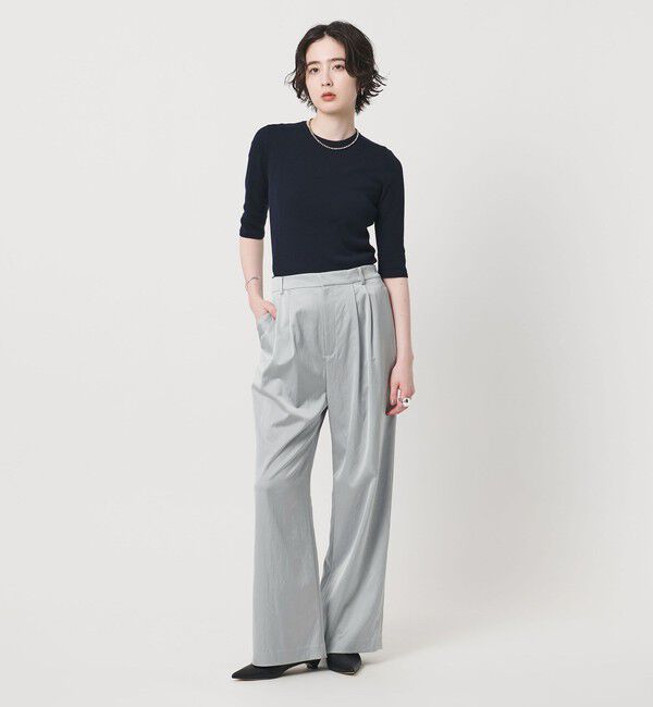 UNITED ARROWS「サテン 2タック ストレート パンツ」|チノ|