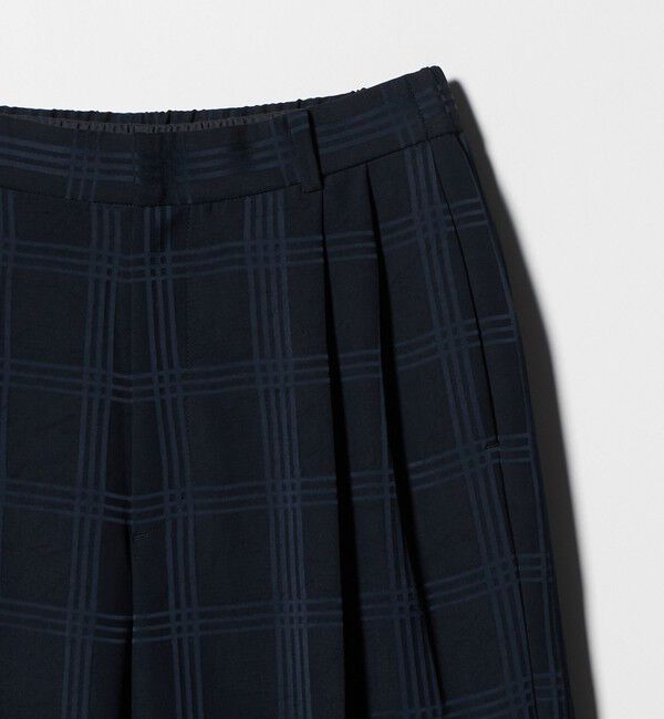 UNITED ARROWS「チェック 2タック ワイドパンツ ‐ウォッシャブル‐」|スラックス|