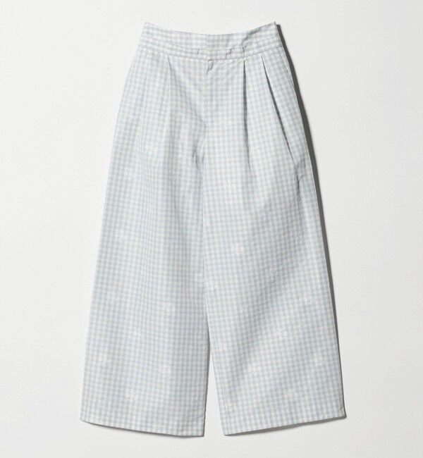 UNITED ARROWS「ギンガムチェック フラワー ジャガード ワイドパンツ ‐ウォッシャブル‐」|その他|OFF WHITE