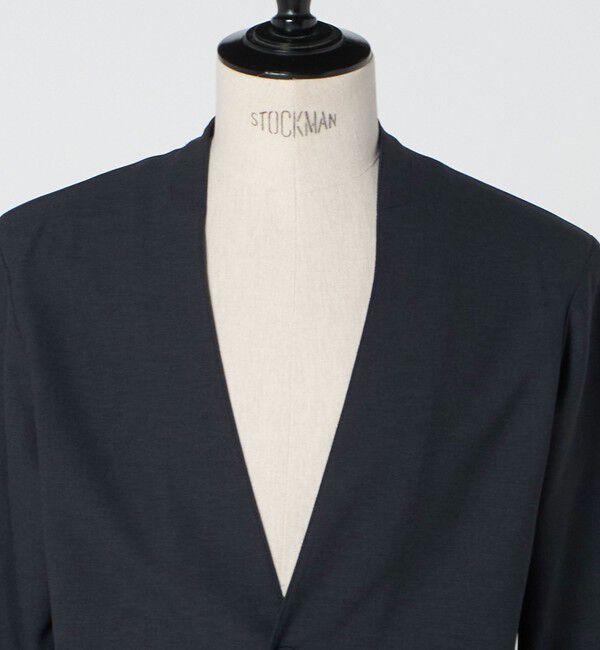 UNITED ARROWS green label relaxing「A+ ウールライク 1B ノーカラージャケット -ウォッシャブル・ストレッチ-」|ノーカラージャケット|