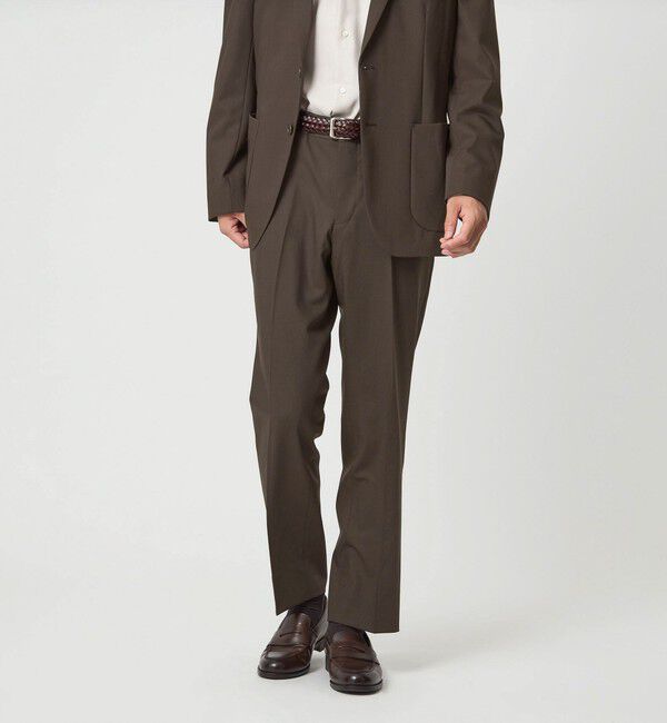 UNITED ARROWS green label relaxing「A+ TW カラーギャバ スタンダード イージー スラックス -ウォッシャブル・ストレッチ-」|スラックス|DK.BROWN