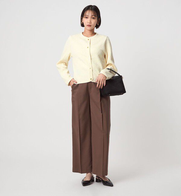 UNITED ARROWS green label relaxing「ブリスタージャカード ノーカラー カットソー カーディガン」|カーディガン|