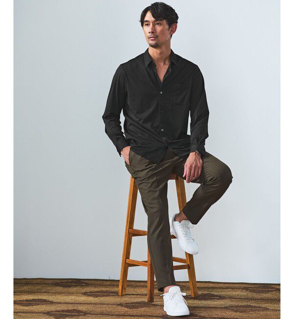 UNITED ARROWS green label relaxing「【WEB限定】JUST fit ウールライク 1プリーツ イージースラックス パンツ -ストレッチ-」|チノ|