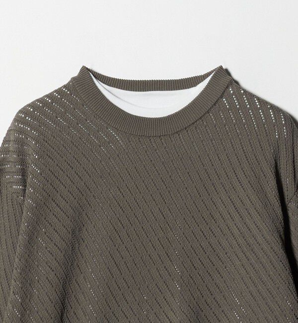 UNITED ARROWS green label relaxing「メッシュ レイヤード クルーネック ニット」|ニット・セーター|