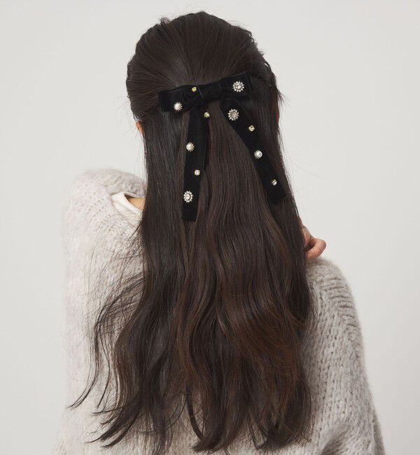 UNITED ARROWS green label relaxing「キラキラパーツ リボン バレッタ」|ヘアバンド|