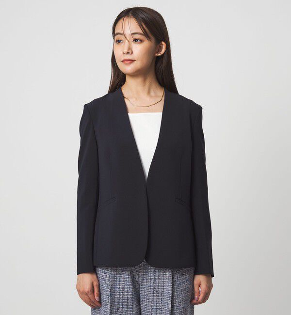 UNITED ARROWS green label relaxing「［size SHORTあり］パウドレ ノーラペル ジャケット ウォッシャブル ストレッチ」|ノーカラージャケット|