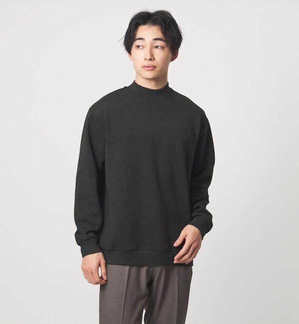 UNITED ARROWS green label relaxing「メランジ ダンボール モックネック カットソー」|Tシャツ・カットソー|DK.GRAY