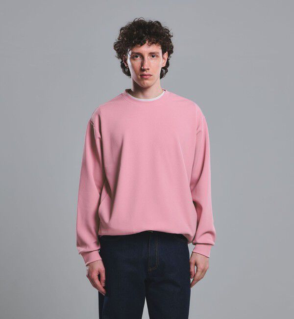 UNITED ARROWS green label relaxing「アムンゼン ツイル クルーネック ロングスリーブ カットソー -UVカット・吸水速乾・抗菌-」|Tシャツ・カットソー|PINK