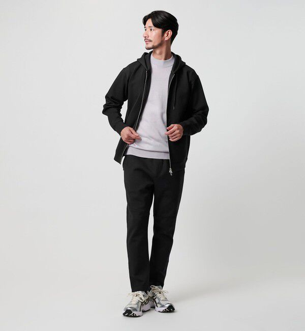 BEAUTY&YOUTH UNITED ARROWS「【WEB限定 WARDROBE SMART】ダブルニット ジップパーカー/セットアップ対応」|パーカー|BLACK