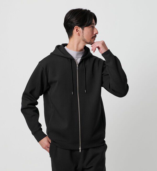 BEAUTY&YOUTH UNITED ARROWS「【WEB限定 WARDROBE SMART】ダブルニット ジップパーカー/セットアップ対応」|パーカー|