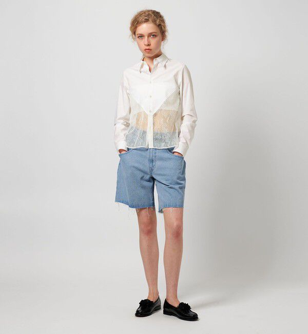 ATTISESSION「＜ATTISESSION＞レース ドッキング シャツ」|シャツ・ブラウス|