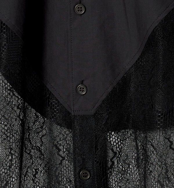 ATTISESSION「＜ATTISESSION＞レース ドッキング シャツ」|シャツ・ブラウス|