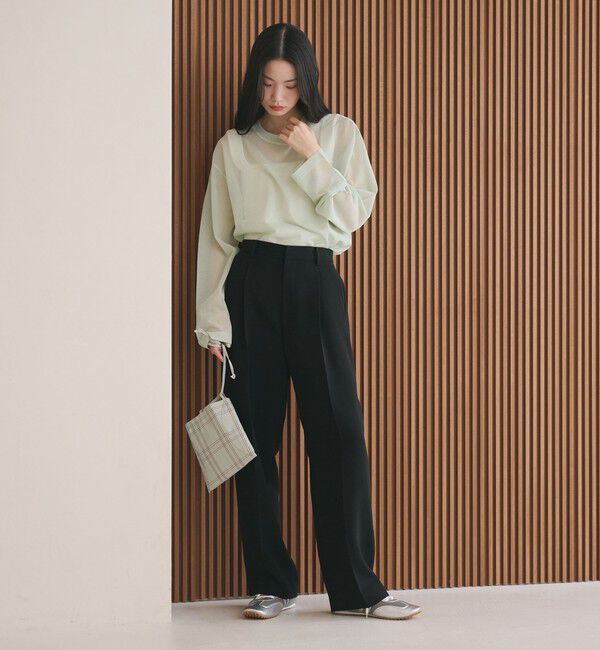 BEAUTY&YOUTH UNITED ARROWS「タックワイドストレートパンツ ウォッシャブル」|スラックス|