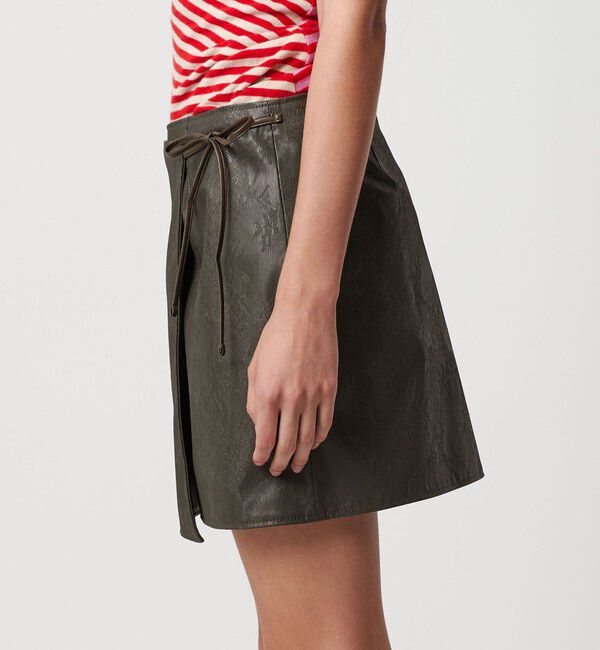 ATTISESSION「＜ATTISESSION＞レザーライク リバーシブル ラップ ミニスカート」|スカート|