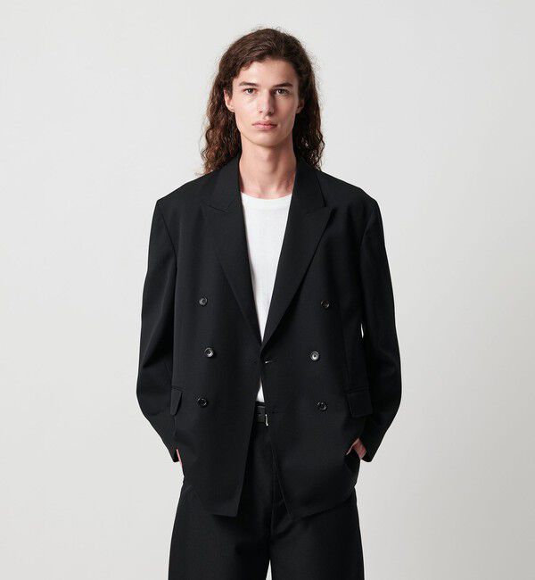 MONKEY TIME「TW ツイル ダブル ジャケット -セットアップ対応-」|テーラードジャケット|BLACK