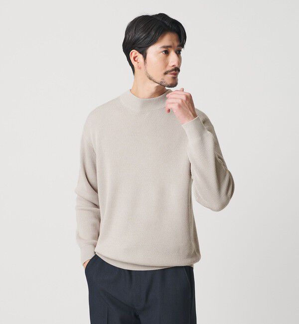 BEAUTY&YOUTH UNITED ARROWS「【WEB限定 WARDROBE SMART】マシーンウォッシャブル ウールミックス アゼ モックネック」|ニット・セーター|