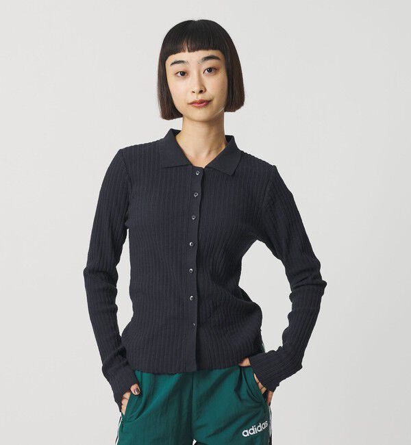 BEAUTY&YOUTH UNITED ARROWS「コットン タックリブ カーディガン」|カーディガン|NAVY