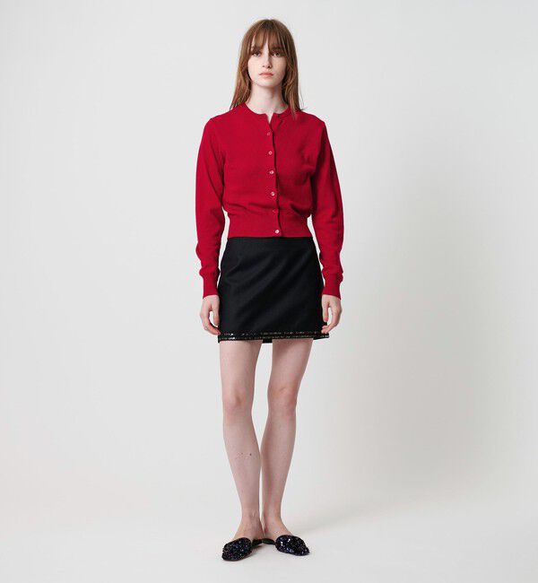 ATTISESSION「＜ATTISESSION＞コットン ウール ナイロン カーディガン」|カーディガン|RED