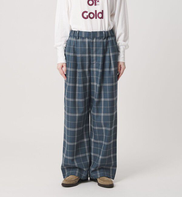 BEAUTY&YOUTH UNITED ARROWS「【WEB限定】裏起毛ウィンドウペン タックワイドパンツ ウォッシャブル」|その他|