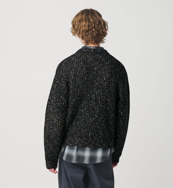 MONKEY TIME「スラブ クルーネック ジップ カーディガン」|カーディガン|