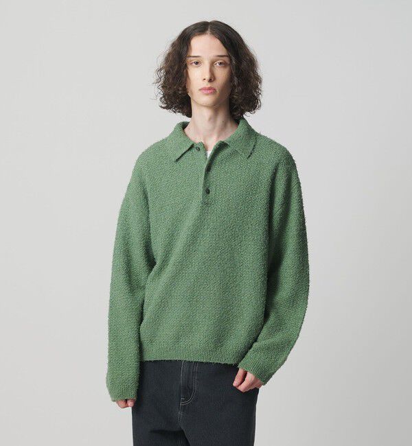 MONKEY TIME「コットン ナイロン カールヤーン ポロシャツ」|ニット・セーター|