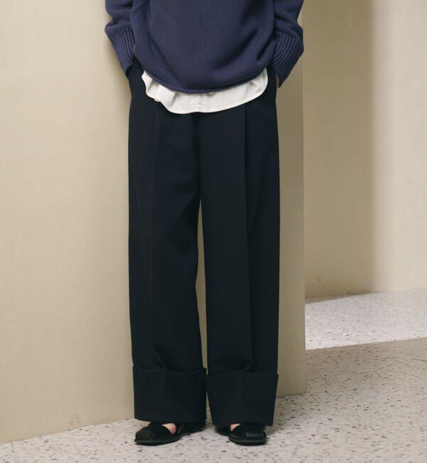 BEAUTY&YOUTH UNITED ARROWS「ポリエステルブレンド ツイル ワイドヘムパンツ」|スラックス|