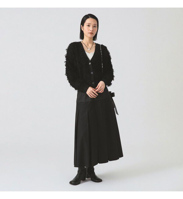 Ray BEAMS 「カット ジャカード フリンジ Vネック カーディガン」|カーディガン|