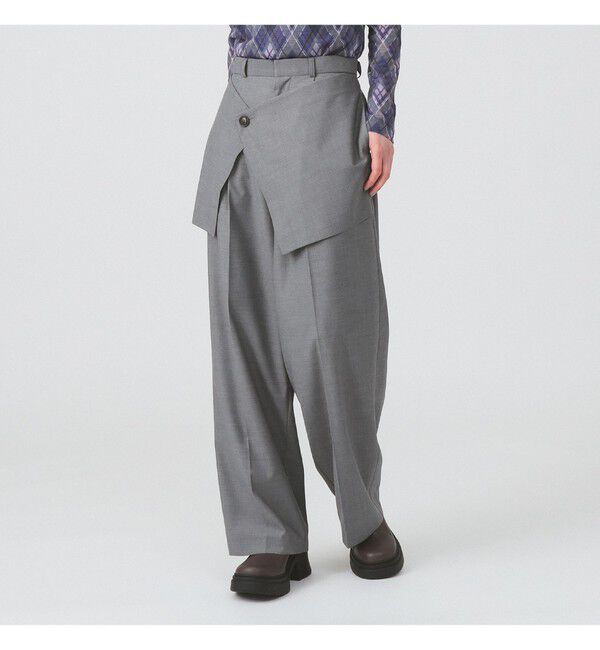 Ray BEAMS 「フロント ラップ ワイド パンツ」|チノ|