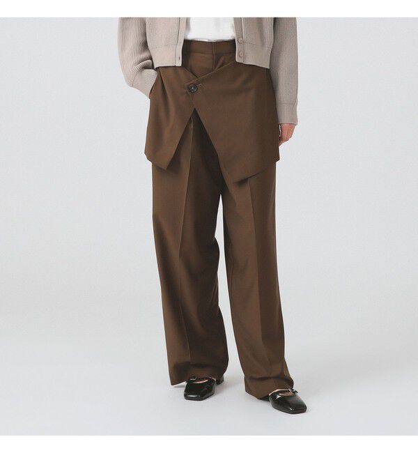 Ray BEAMS 「フロント ラップ ワイド パンツ」|チノ|